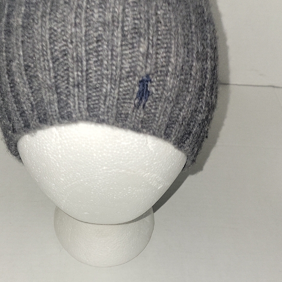 Polo Ralph Lauren Black Knit Beanie Uncuffed OS Dark Gray - Picture 3 of 9